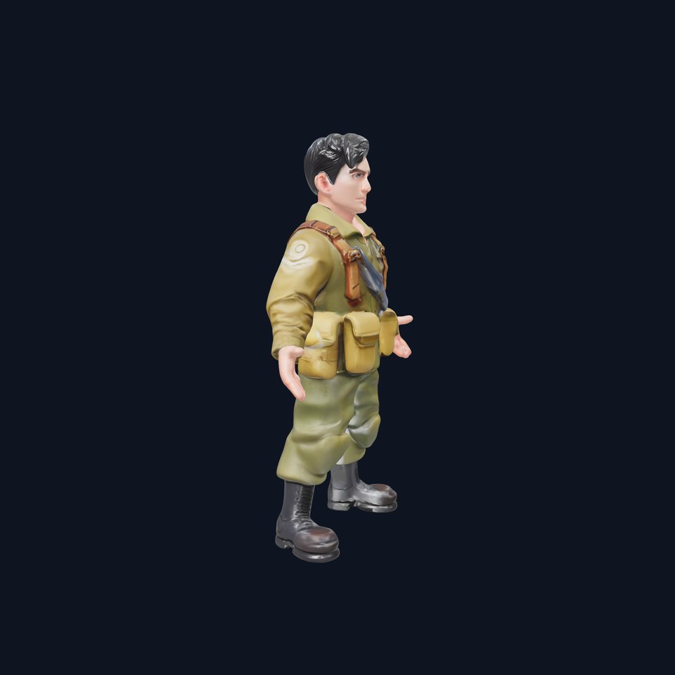 D Soldier Character Model Rigged and Animated